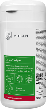 Velox Wipes - Alkoholowe Chusteczki do Dezynfekcji Tuba 100 szt.