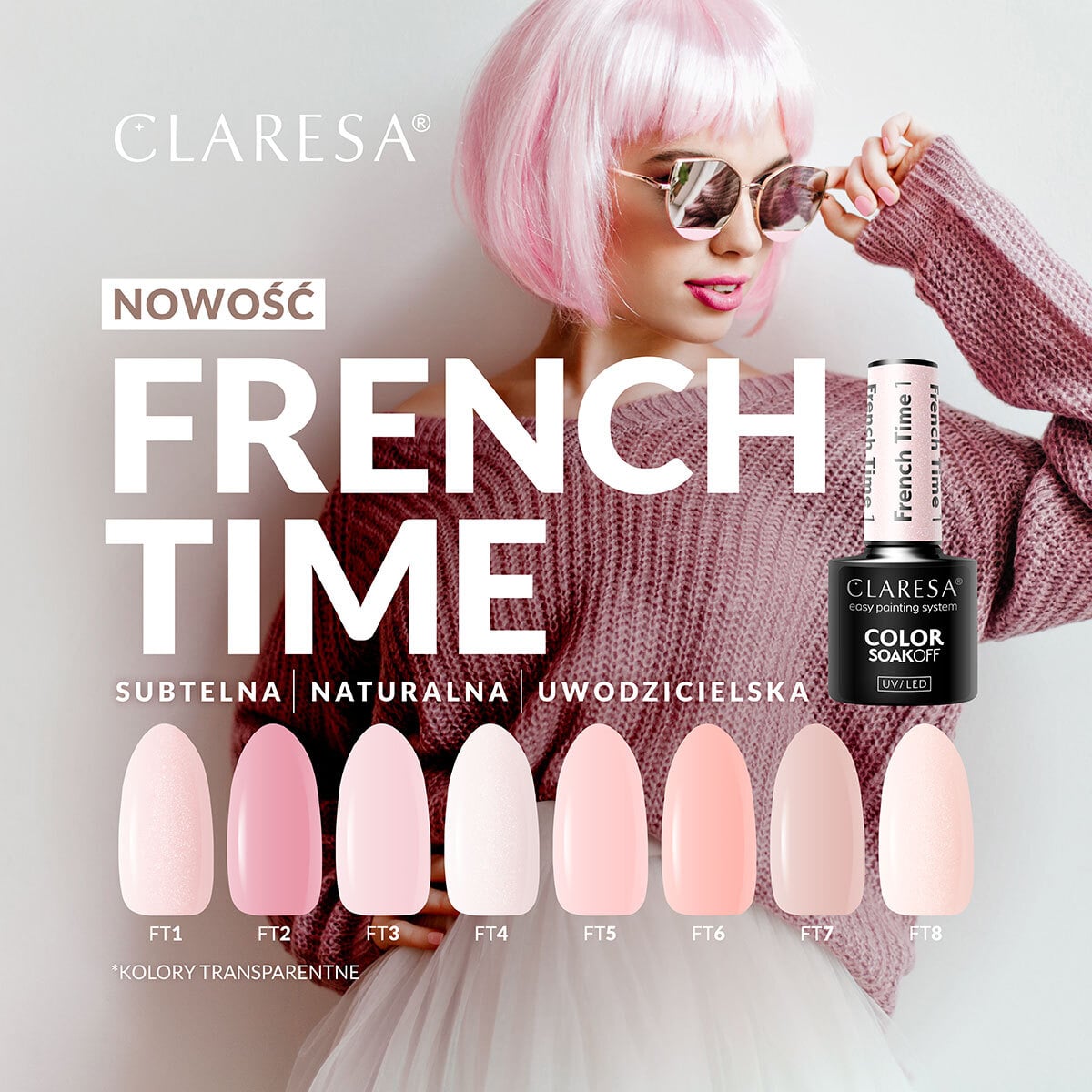 Claresa - Lakier hybrydowy French Time 1 - 5g