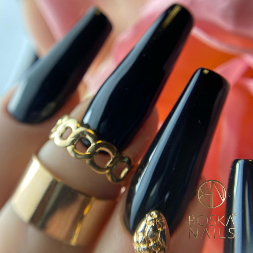Boska Nails Lakier Hybrydowy Divine Black Hell No 302 6ml