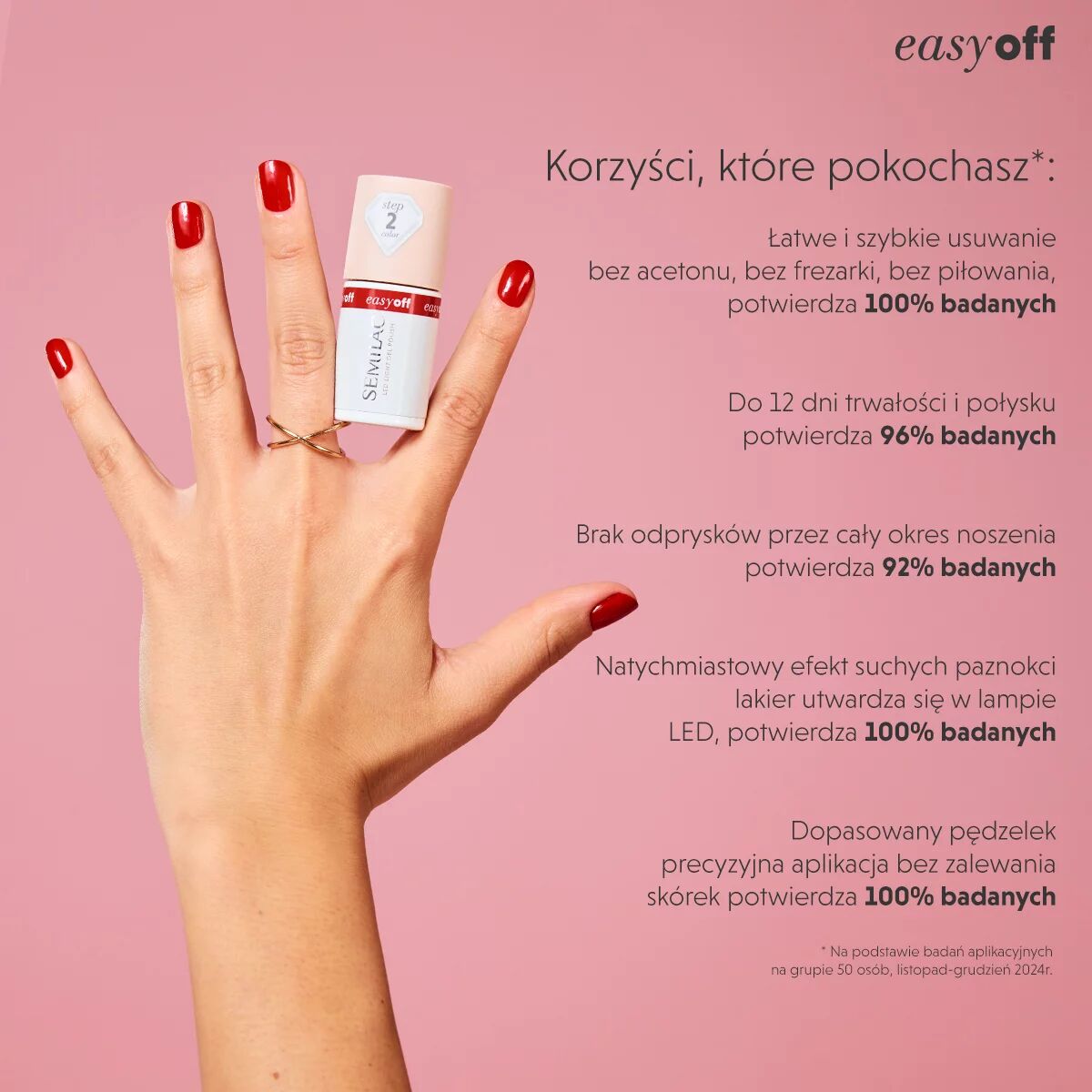 Semilac Lakier Do Paznokci Led Light L19 EASY OFF Cherry Coke 7 ml