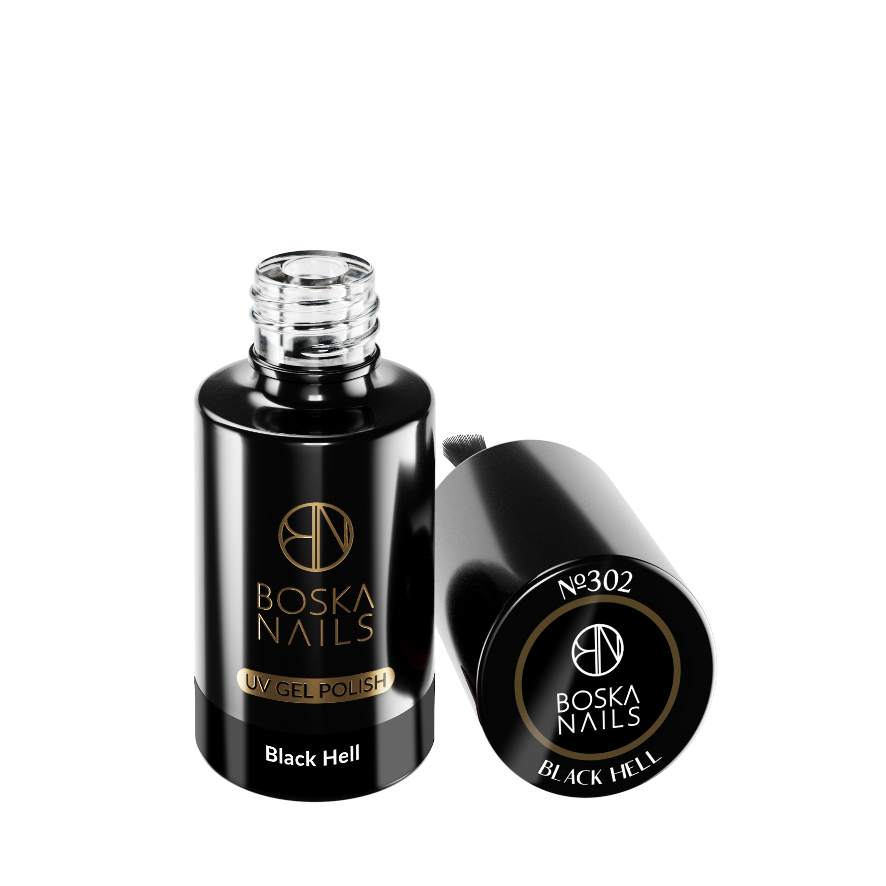 Boska Nails Lakier Hybrydowy Divine Black Hell No 302 6ml