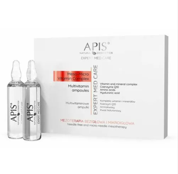APIS Expert Med Care Multivitamin Ampoules Ampułki Multiwitaminowe Do Mezoterapii Bezigłowej I Mikroigłowej 5 x 10ml