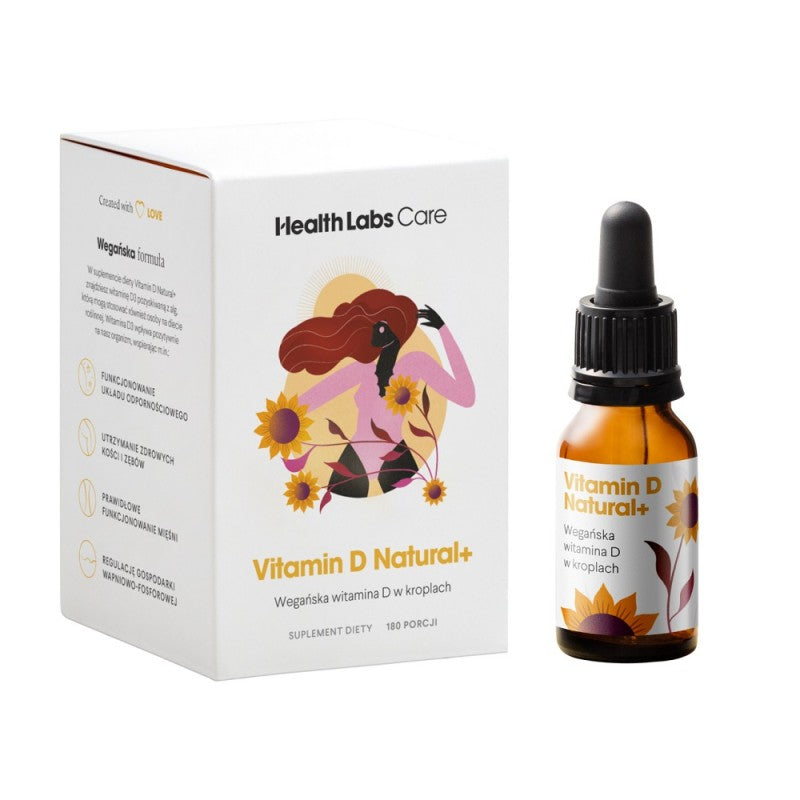Health Labs Care Vitamin D Natural+ Wegańska Witamina D3 W Kroplach 10ml