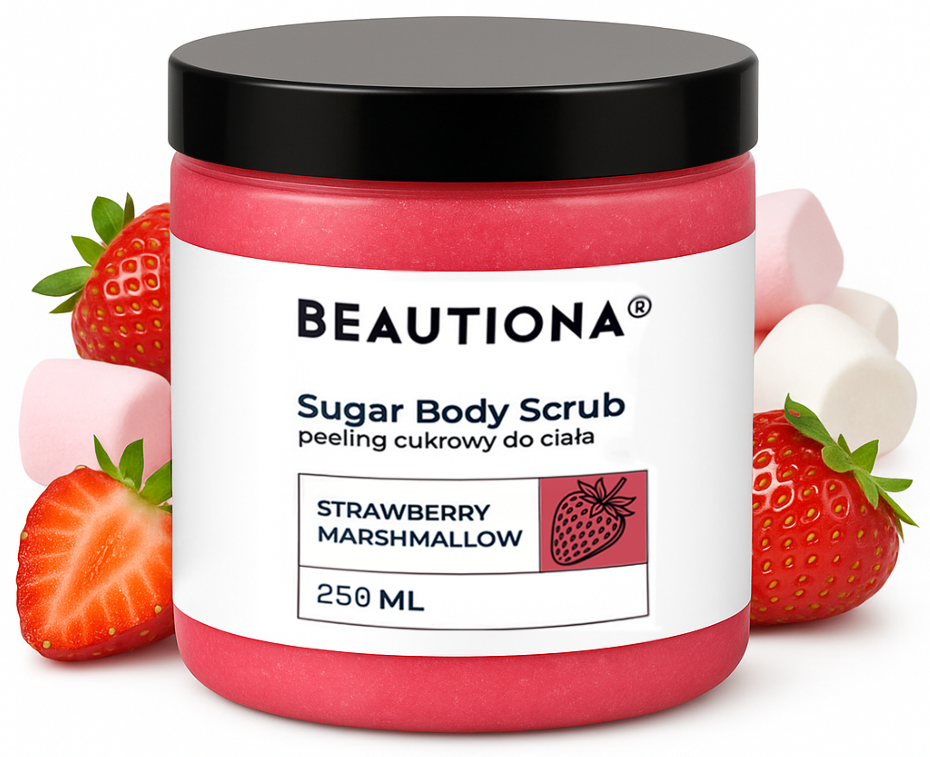 Peeling Cukrowy Do Ciała O Zapachu Truskawkowej Pianki 250 Ml