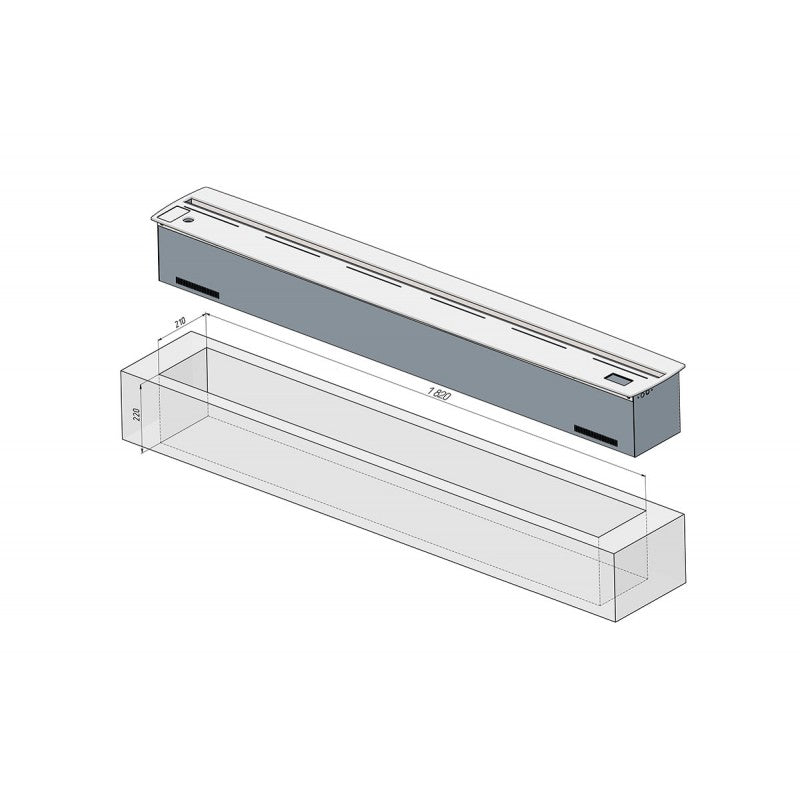 Alvi Prague Kominek Parowy Wbudowany Firespa 1800 Mm