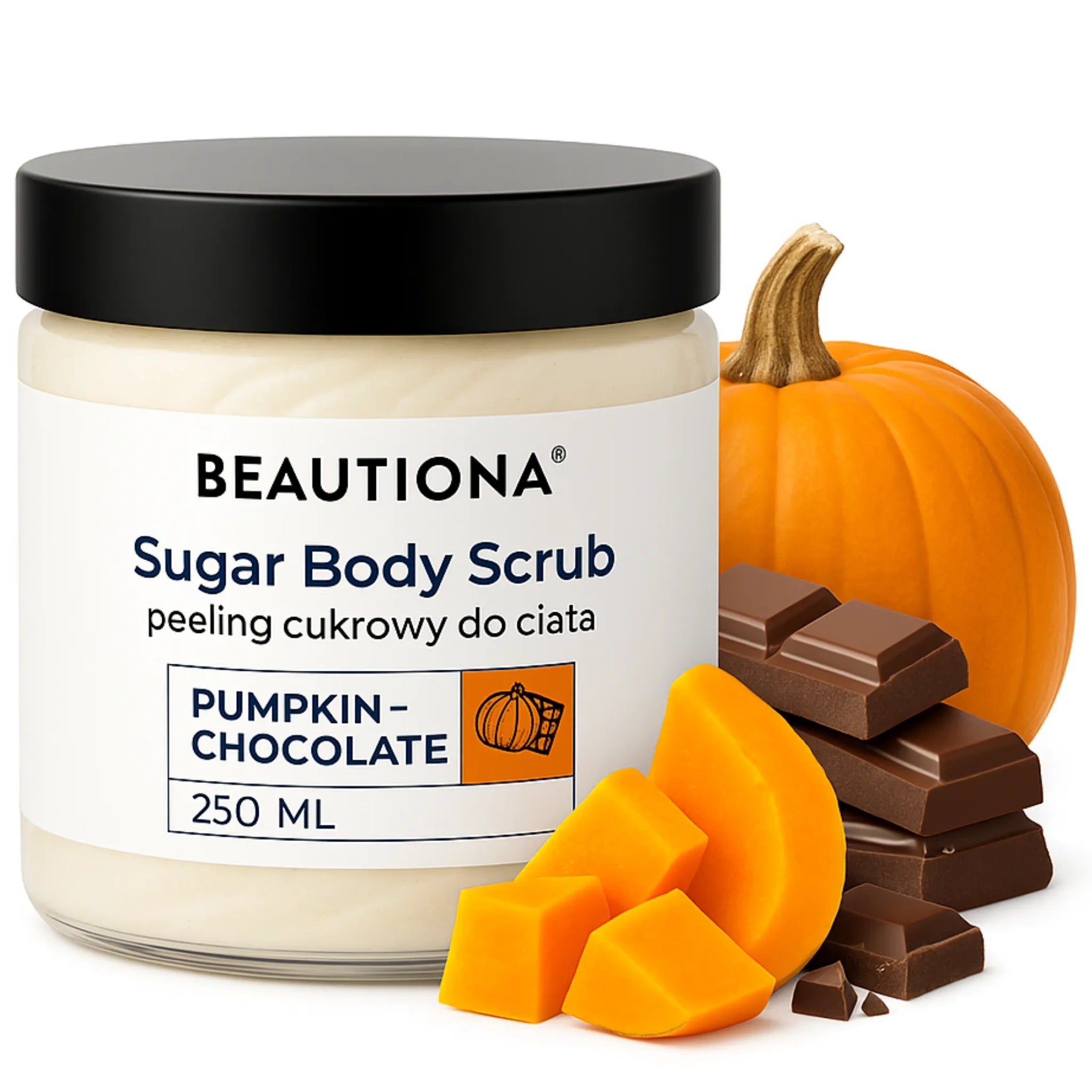 Peeling Cukrowy Gruboziarnisty Do Ciała O Zapachu Dynia & Czekolada 250 Ml