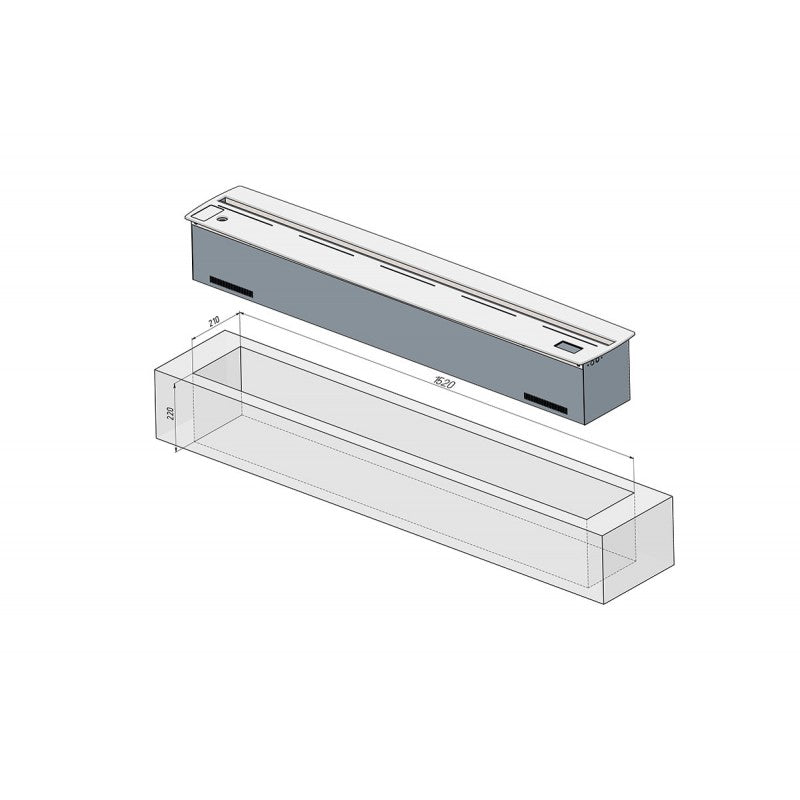 Alvi Prague Kominek Parowy Wbudowany Firespa 1500 Mm