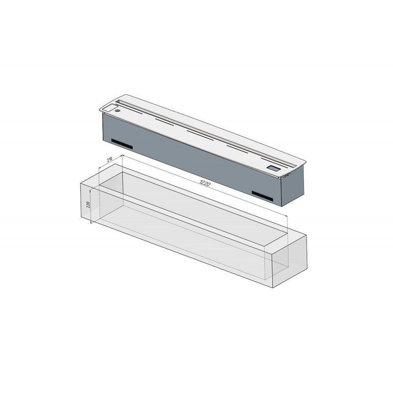 Alvi Prague Kominek Parowy Wbudowany Firespa 1200 Mm