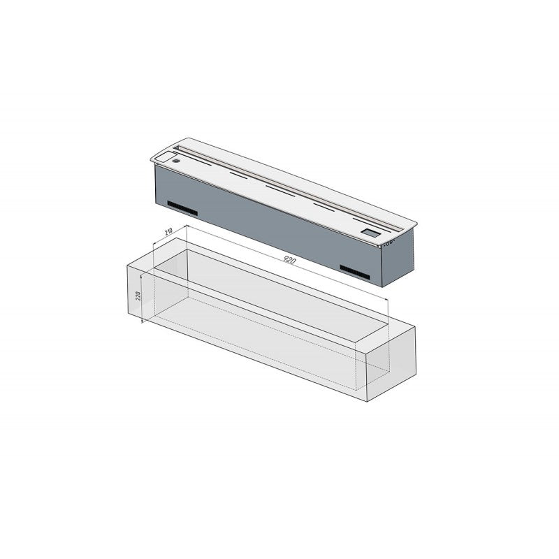 Alvi Prague Kominek Parowy Wbudowany Firespa 900 Mm