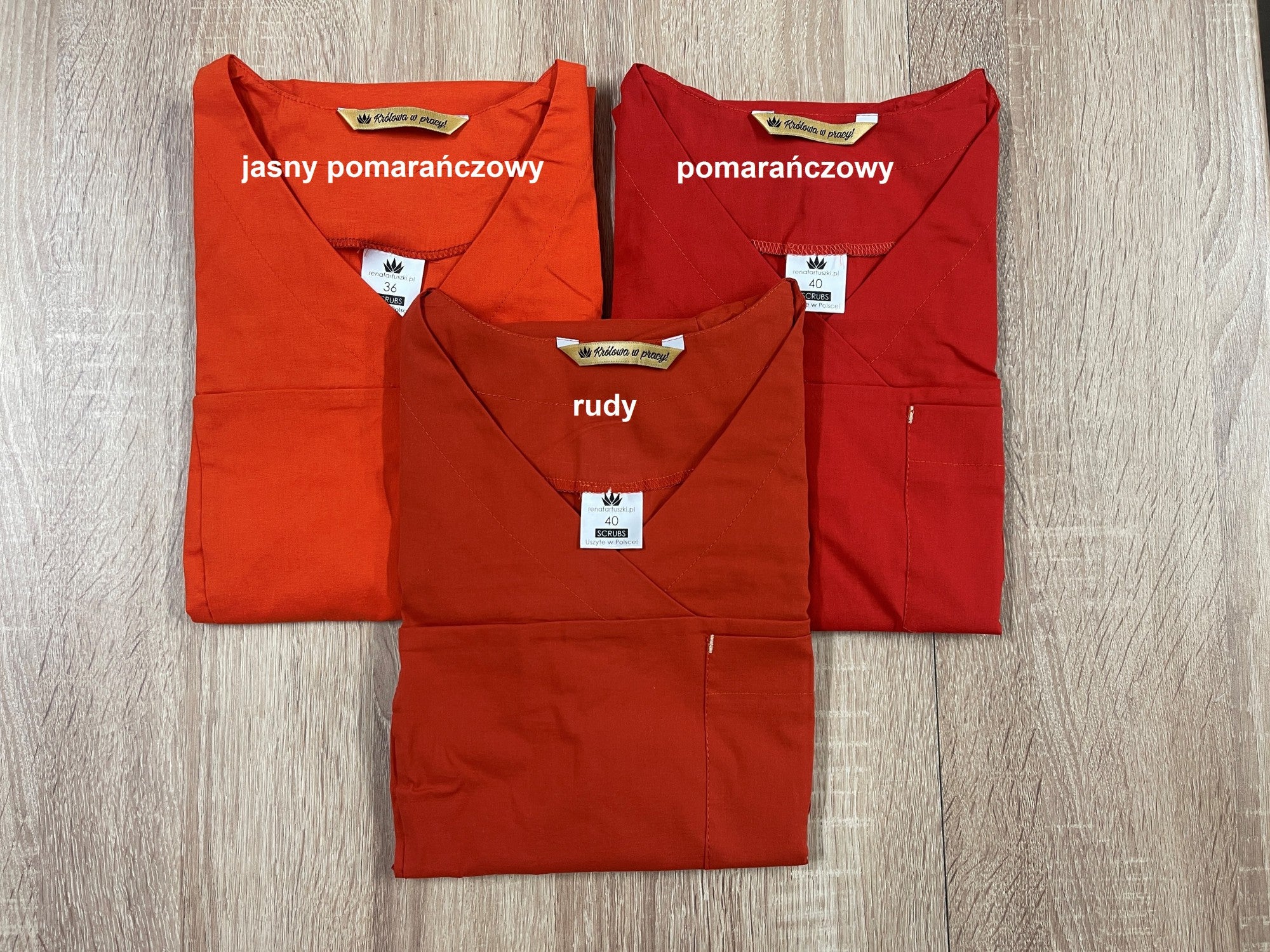 Rena Bluza Medyczna Scrubs - Pomarańczowa