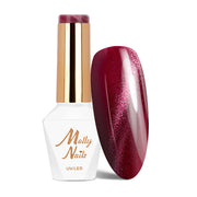 Molly Nails Lakier Hybrydowy LED/UV Gel Polish Reds Cat Eye Red Nr 232 HEMA/Di-HEMA Free 8g