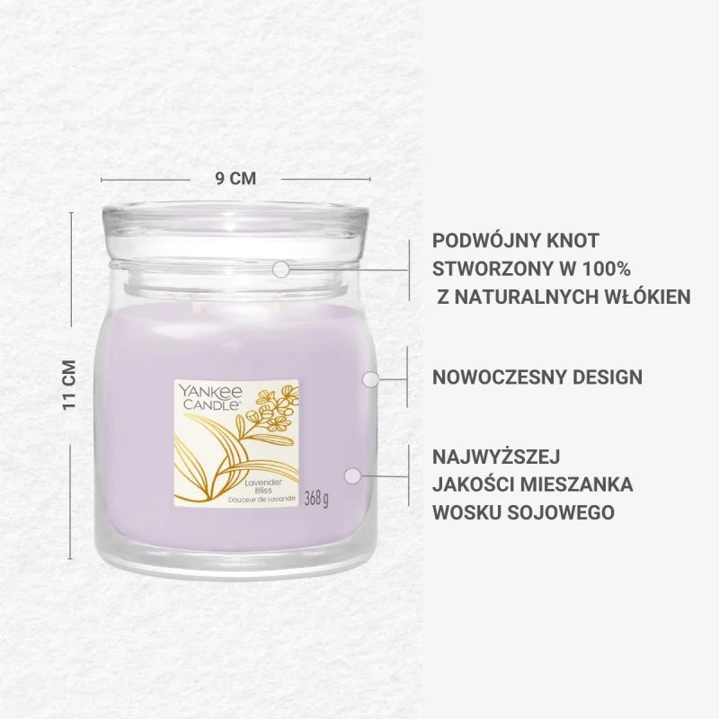Yankee Candle Signature Świeca Średnia Lavender Bliss