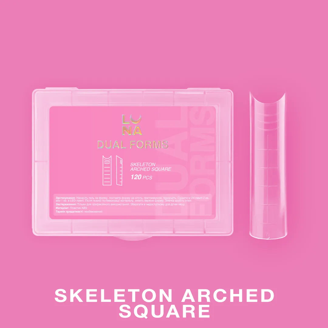 Lunamoon Dual Formy Do Przedłużania Skeleton Arched Square