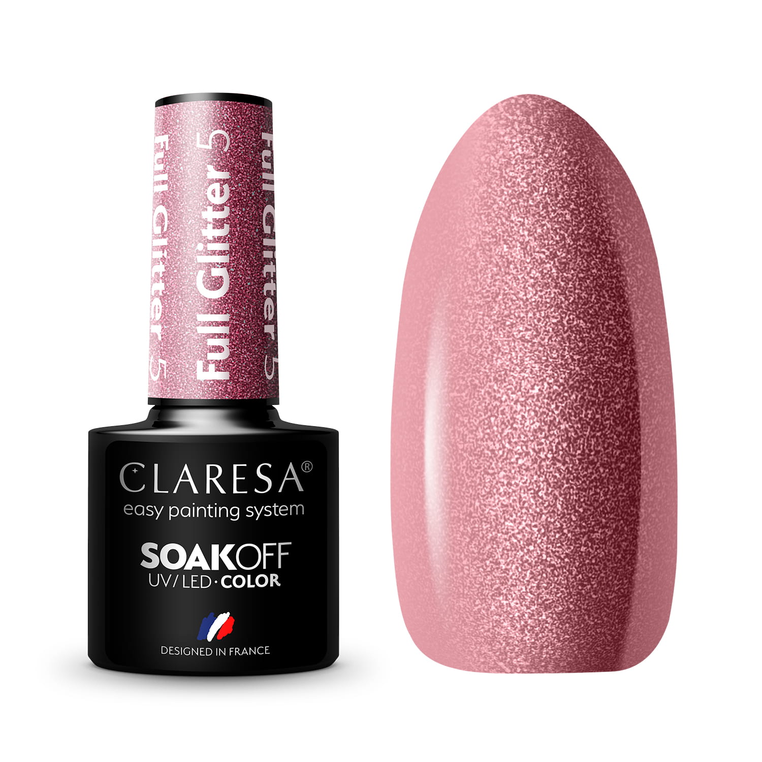 Claresa - Lakier hybrydowy FULL GLITTER 5 -5g