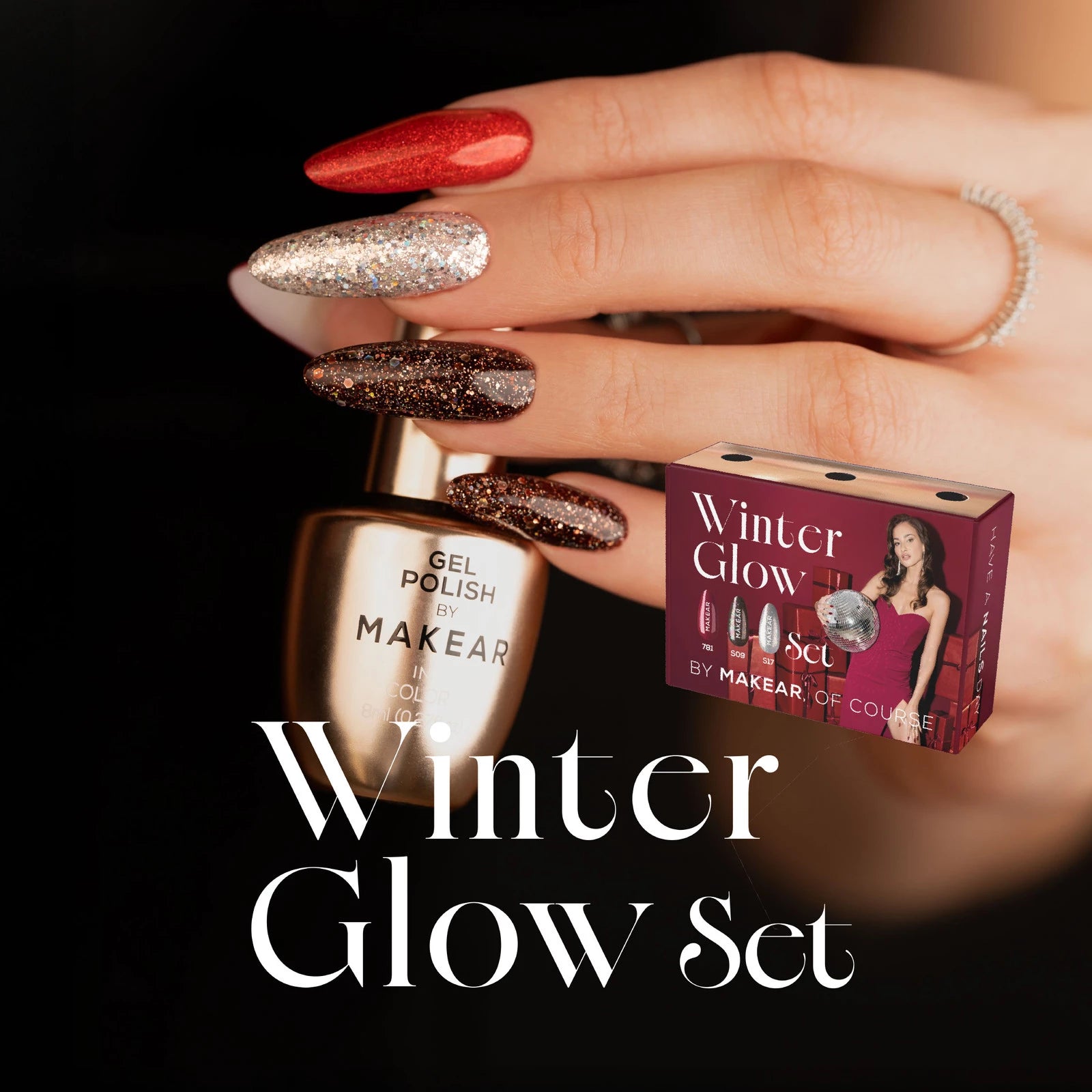 Makear Zestaw Winter Glow Set - 3 x Lakier Hybrydowy