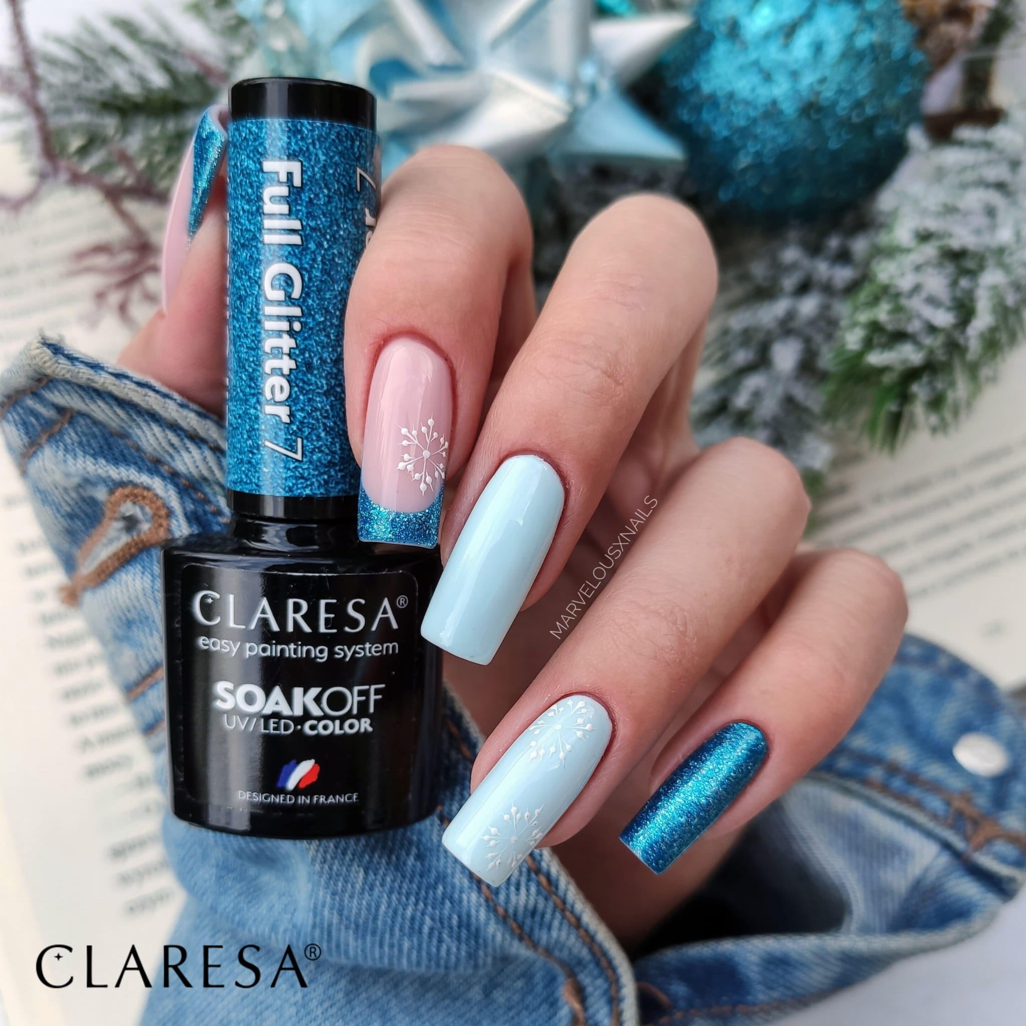 Claresa - Lakier hybrydowy FULL GLITTER 7 -5g