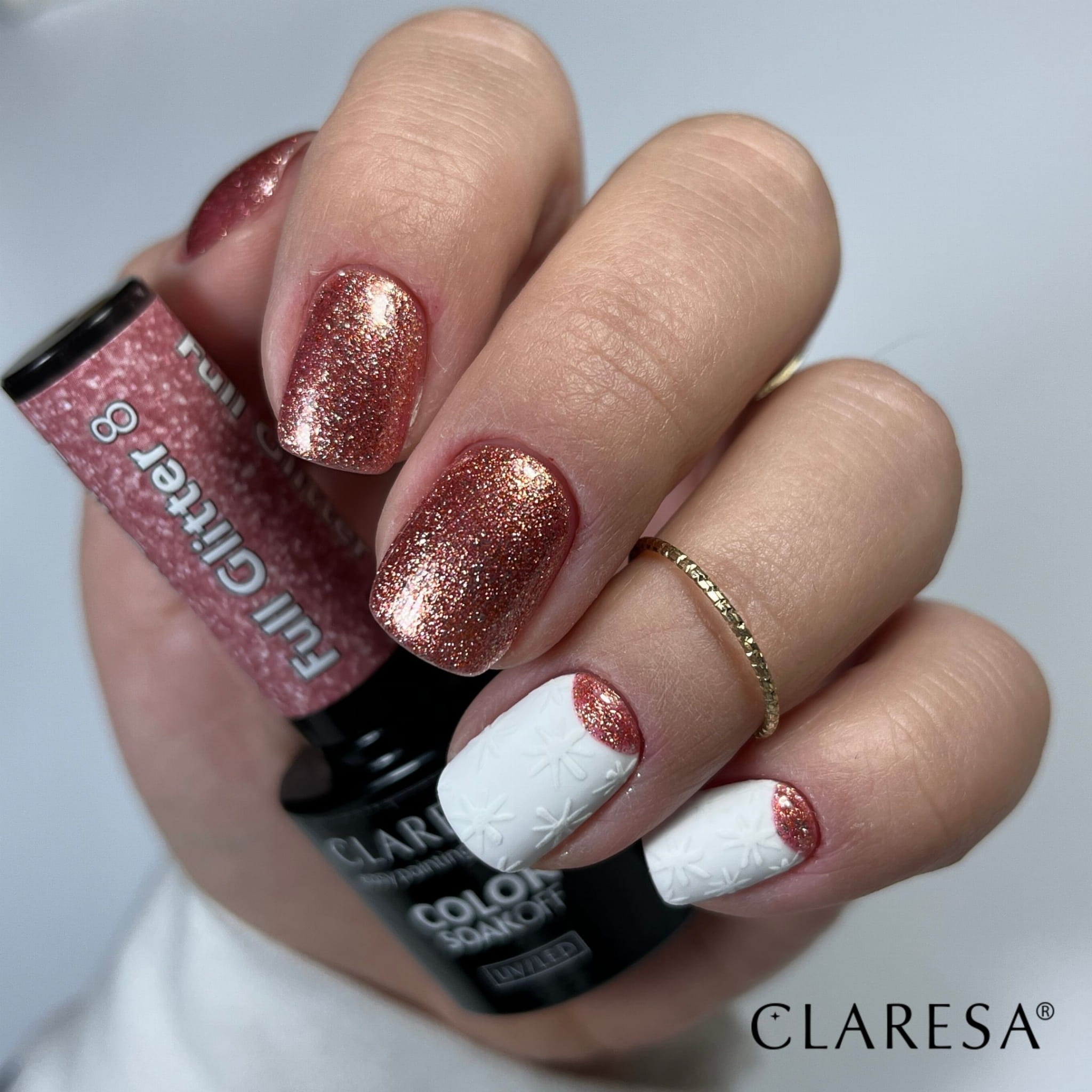 Claresa - Lakier hybrydowy FULL GLITTER 8 -5g
