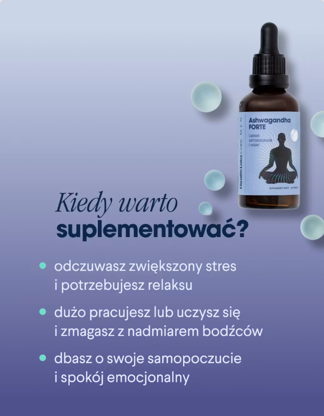 Health Labs Care Ashwagandha Forte Men W Kroplach Wspierająca Odporność Na Stres 45 Ml