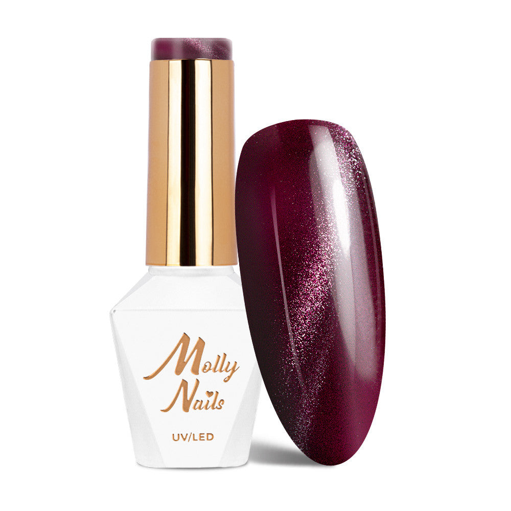 Molly Nails Lakier Hybrydowy LED/UV Gel Polish Reds Cat Eye Red Nr 233 HEMA/Di-HEMA Free 8g