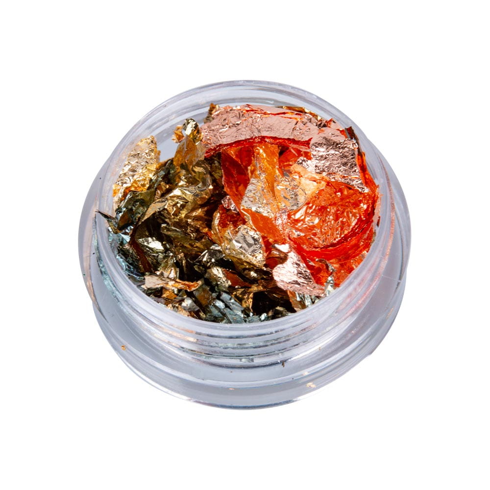 Pazłotko Dwustronne Flame Ultracienka Folia Chrom W Płatkach Do Zdobień Słoiczek 3 Ml Nr 9