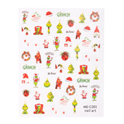 Naklejki Do Paznokci Cienkie Samoprzylepne Świąteczne Grinch MS-C263