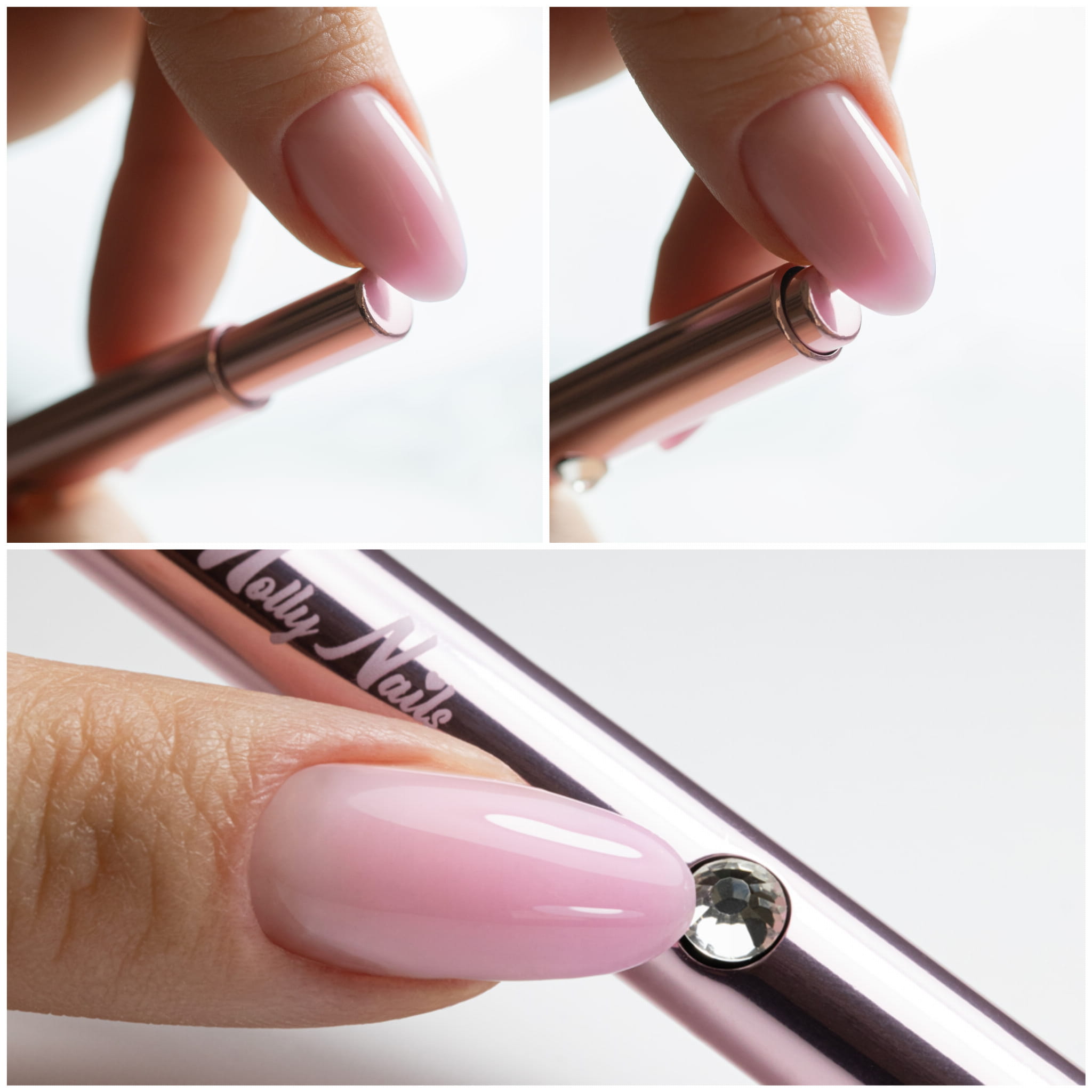 Molly Nails Pędzelek Do Żelu Automatyczny Oval Pro Gel Rose Gold Nr 6