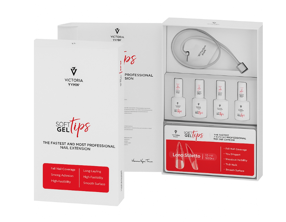 Victoria Vynn Soft Gel Tips Starter Kit Long Stiletto Zestaw Startowy Długi Sztylet