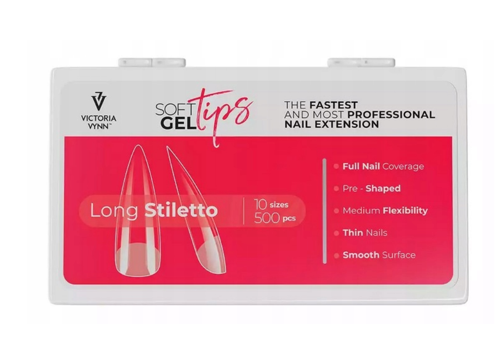 Victoria Vynn Soft Gel Tips Starter Kit Long Stiletto Zestaw Startowy Długi Sztylet