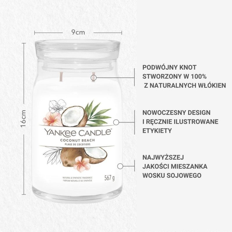 Yankee Candle Signature Świeca Zapachowa Duża Coconut Beach