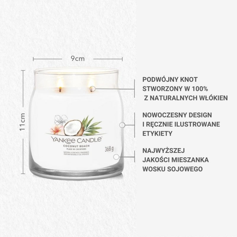 Yankee Candle Signature Świeca Zapachowa Średnia Coconut Beach