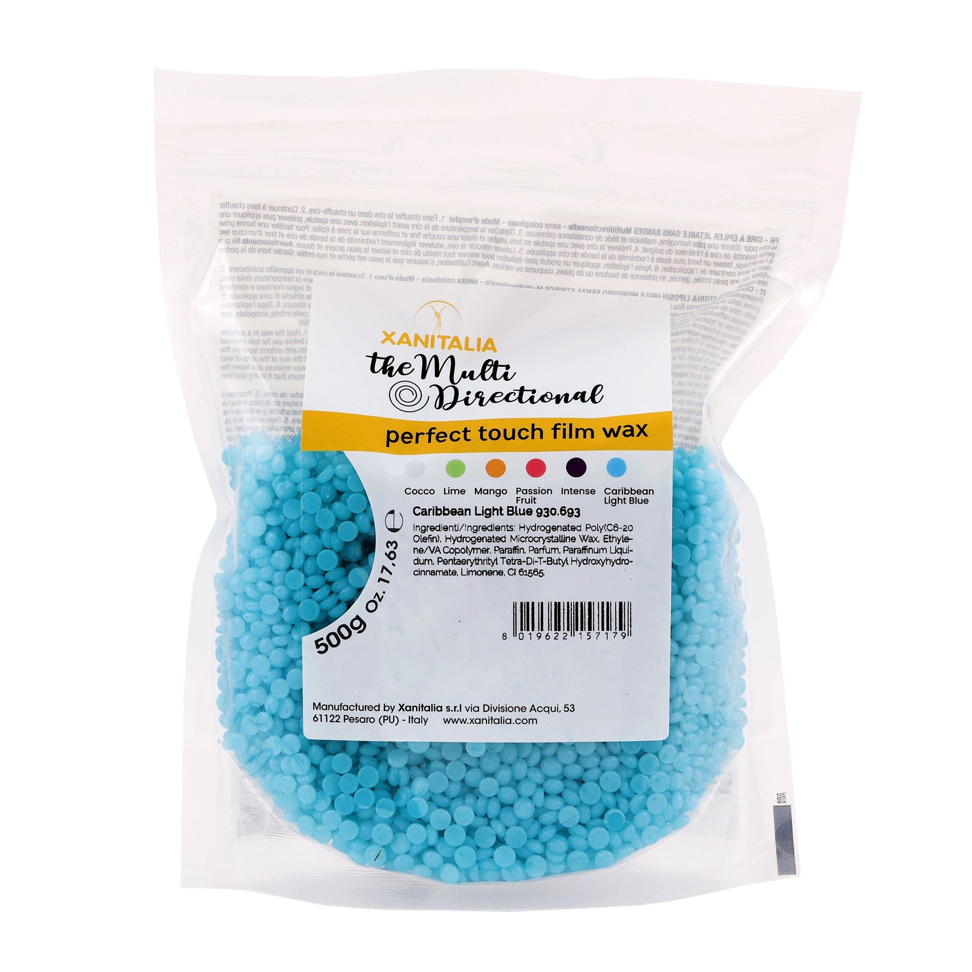 Xanitalia The Multidirectional Perfect Touch Film Wax Caribbean Light Blue Wosk Do Depilacji 500g