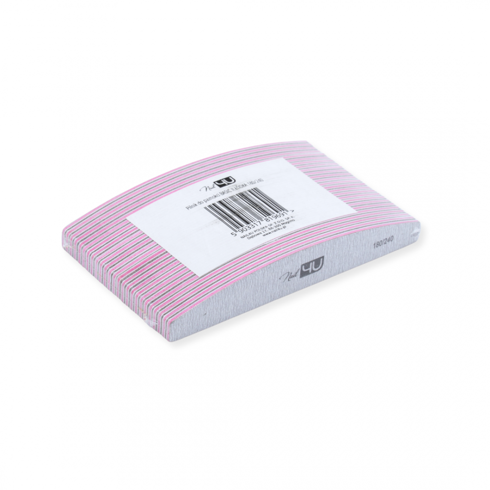 Nail4U Pilnik BASIC NAKED Łódka 180/240 (Komplet 25 Sztuk)