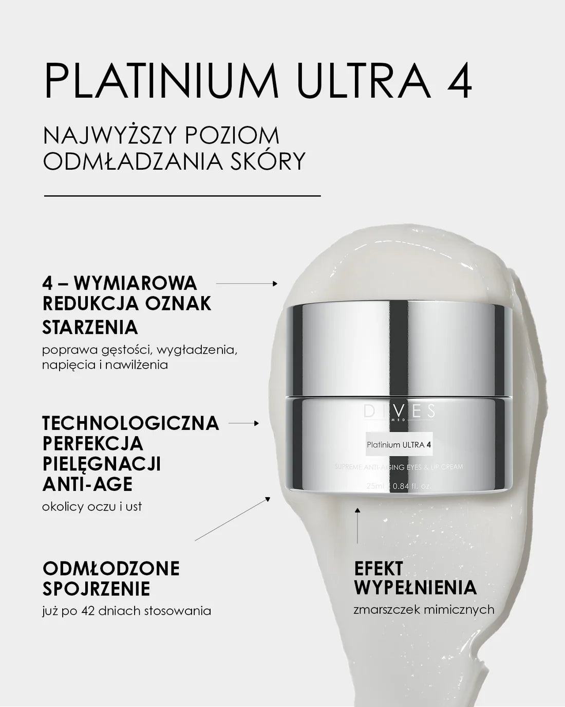 Dives Platinium Ultra 4 - Supreme Anti-Aging Eyes & Lip Cream 25ml