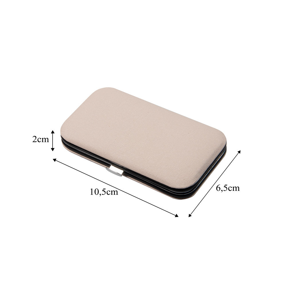 Zestaw 7 Akcesoriów Kosmetycznych Do Manicure, Pedicure i Zabiegów Na Twarz w Etui Korkowym CC023