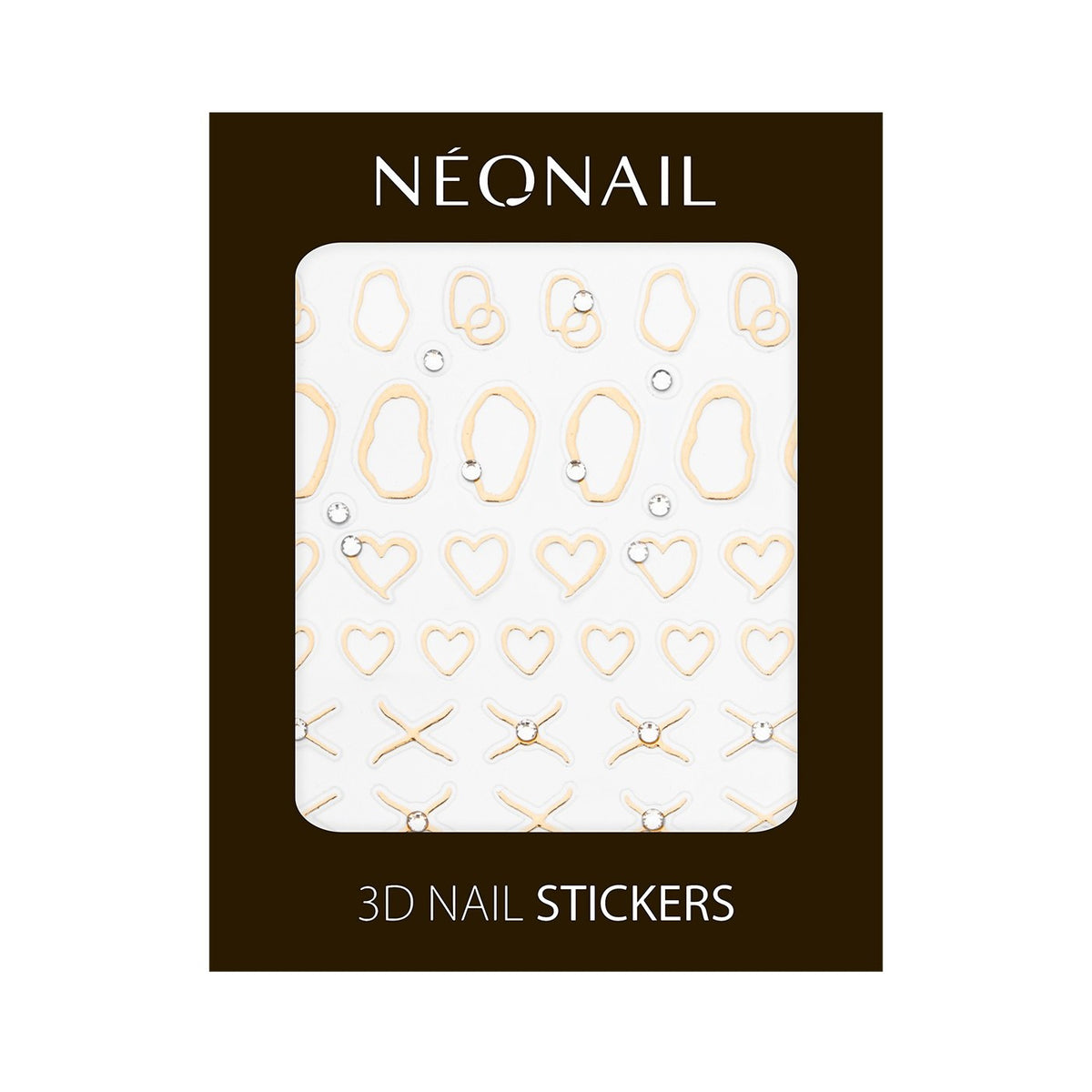 NEONAIL Złote naklejki na paznokcie 3D Nail Stickers Gold Abstract