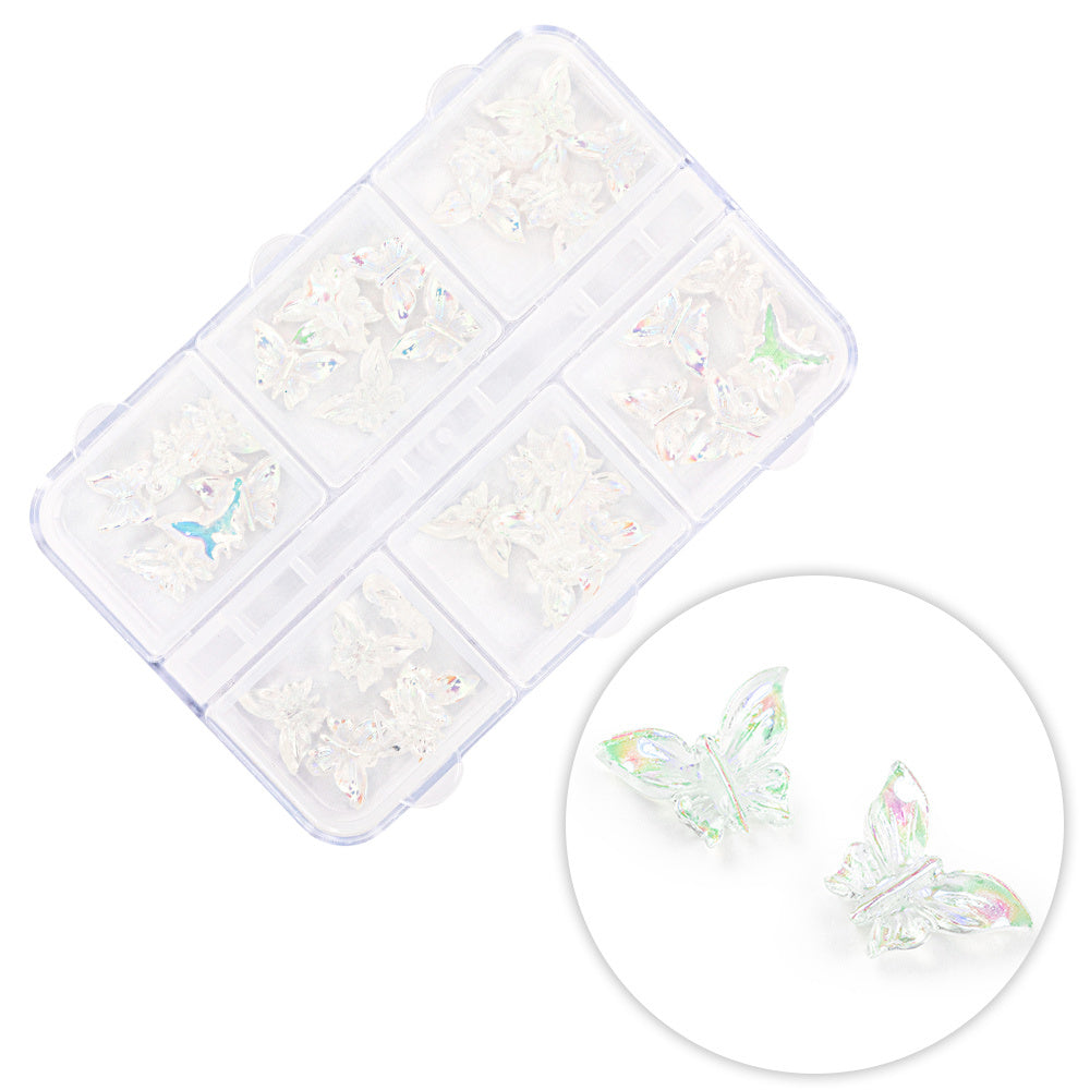 Molly Nails Kasetka z ozdobami motylki 3D 36 sztuk