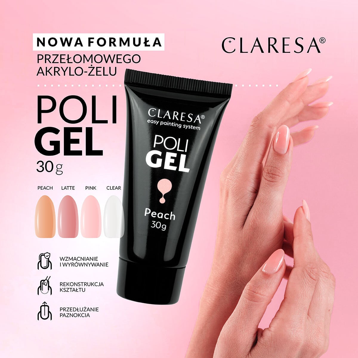 Claresa - Poli Gel Żel Budujący Clear 30g
