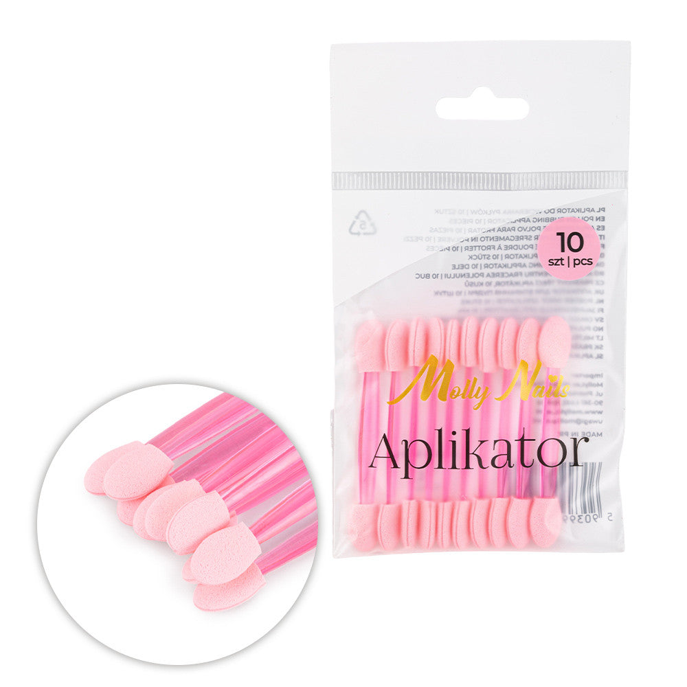 Molly Nails Aplikator Pacynka Do Wcierania Pyłków Różowy 10 Szt.