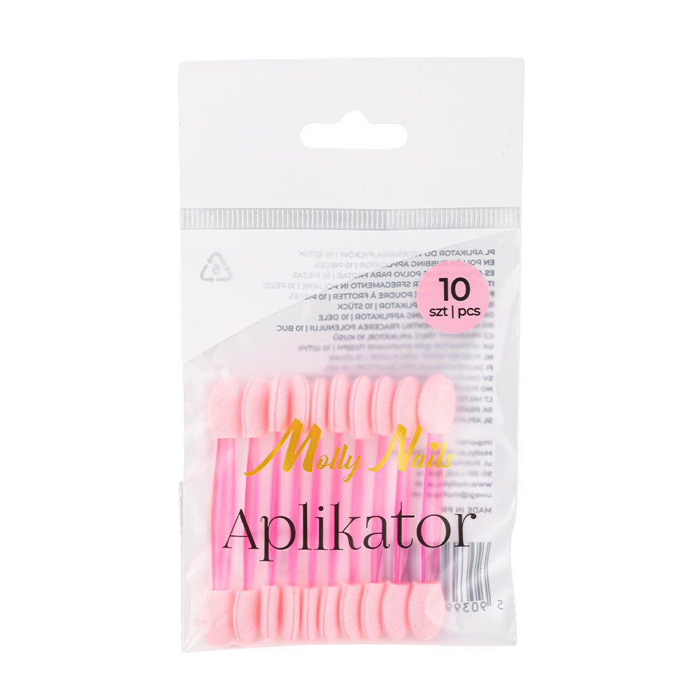 Molly Nails Aplikator Pacynka Do Wcierania Pyłków Różowy 10 Szt.