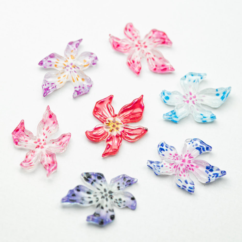Molly Nails Kasetka Z Ozdobami Akrylowe Kwiatki 3D Mix Kolorów 60 Sztuk