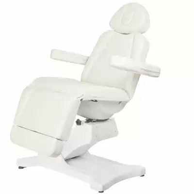 FOTEL KOSMETYCZNY ELEKTR. AZZURRO 869A OBROTOWY 4 SILN. BIAŁY