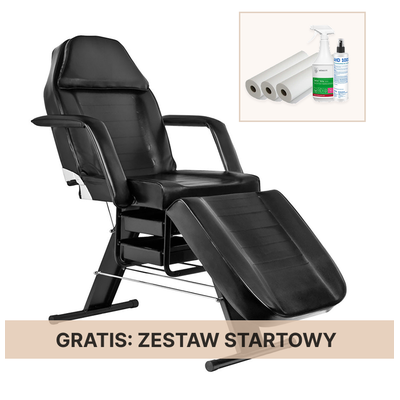 Fotel Kosmetyczny Basic 202 z kuwetami Czarny