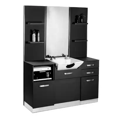 Gabbiano Friseurkonsole mit Waschbecken B085 Schwarz