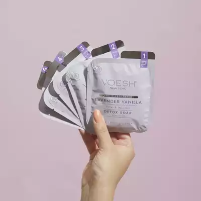 VOESH Lavender Vanilla Pedi In A Box O2 Fizz Zestaw Do Pedicure 5 Kroków
