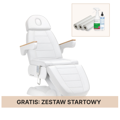 Fotel kosmetyczny elektryczny SILLON Lux 273b 3 silniki biały