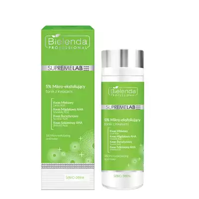 Bielenda Supremelab Sebio Derm - 5% Mikro-Eksfoliujący Tonik z Kwasami 200ml
