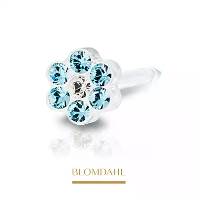 Blomdahl - Kolczyk Daisy Aquamarine/ Crystal 5mm 2szt