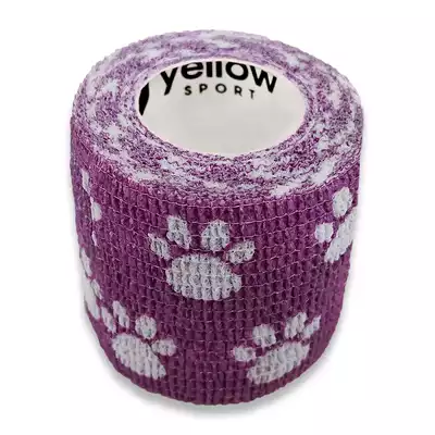 yellowBAND Bandaż Kohezyjny 5cm x 4,5m Fioletowy w Łapki