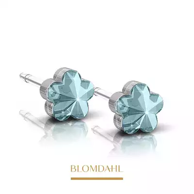 Blomdahl - Kolczyk Flower Aquamarine 6mm SFJ