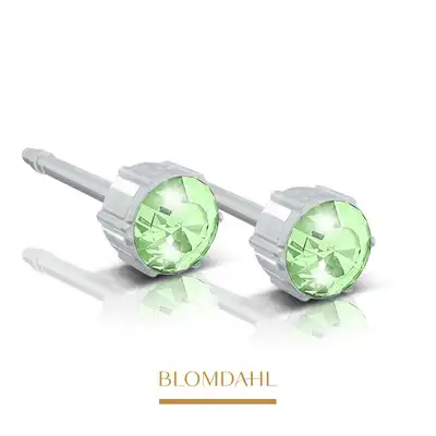 Blomdahl -  Kolczyk Peridot 4mm 15-0103-16 2szt